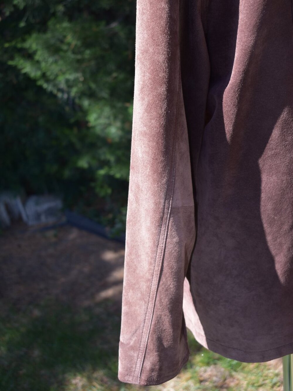 Brown Suede Button-Front Jacket | Fully Lined | Classic Style - Picture 6 of 14